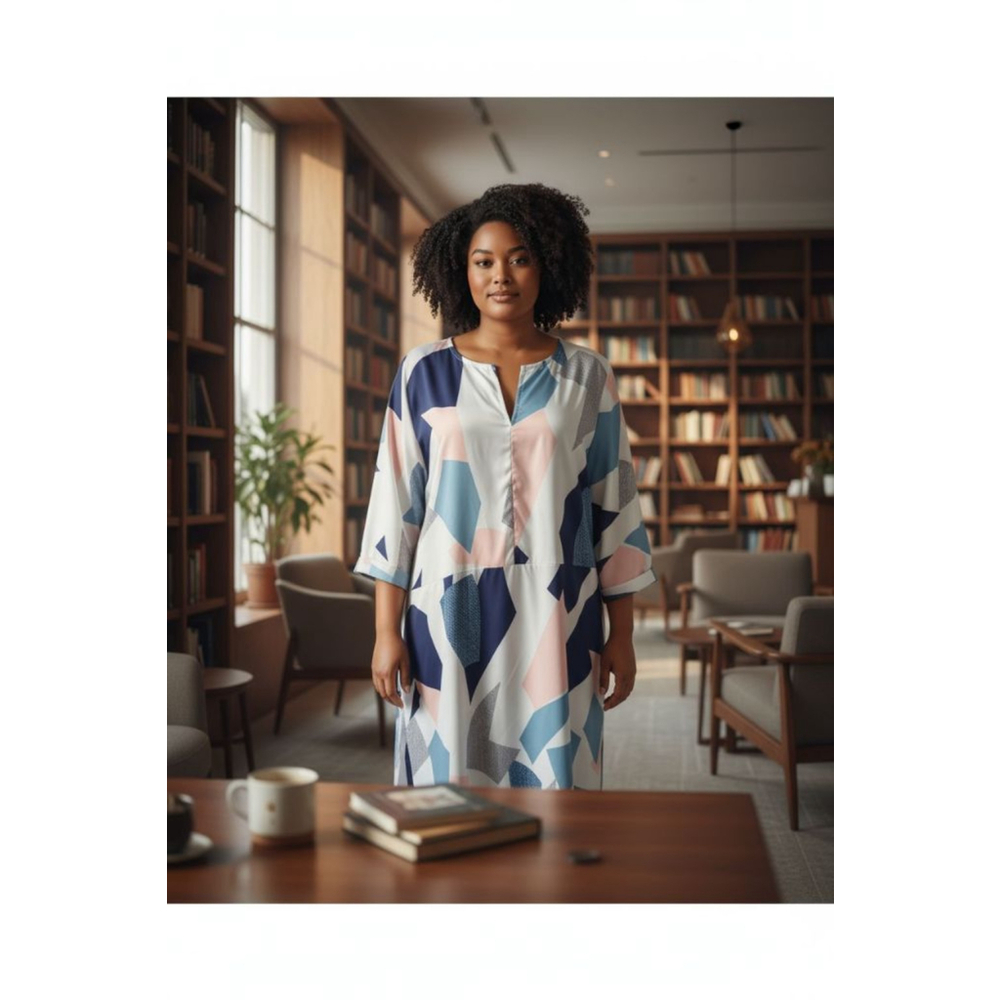 Measeor Geometric design light dress XL